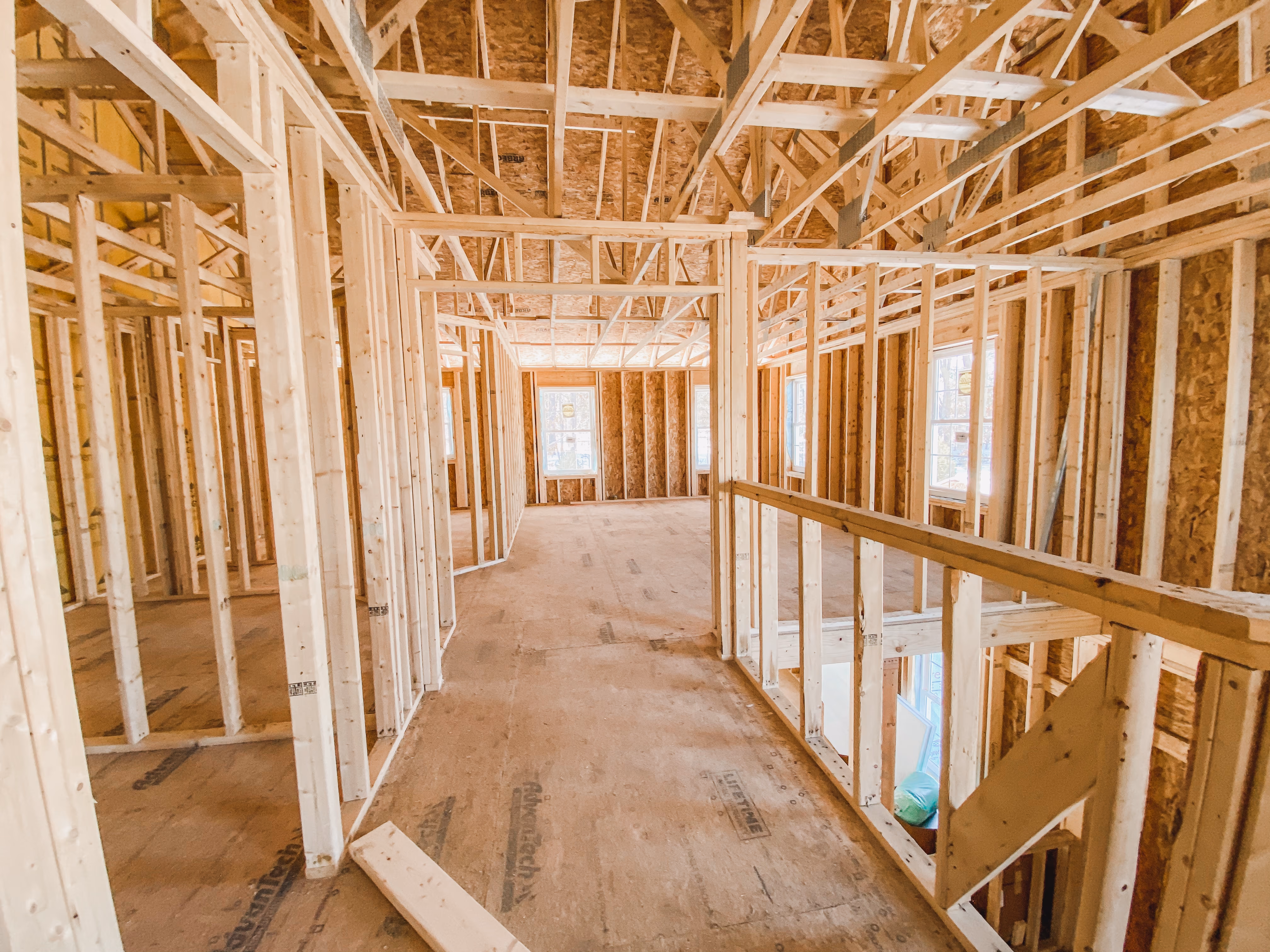 Architectural framing showing structural integrity