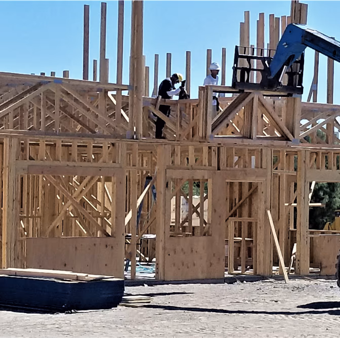 Architectural framing of a Primetegrity home under construction